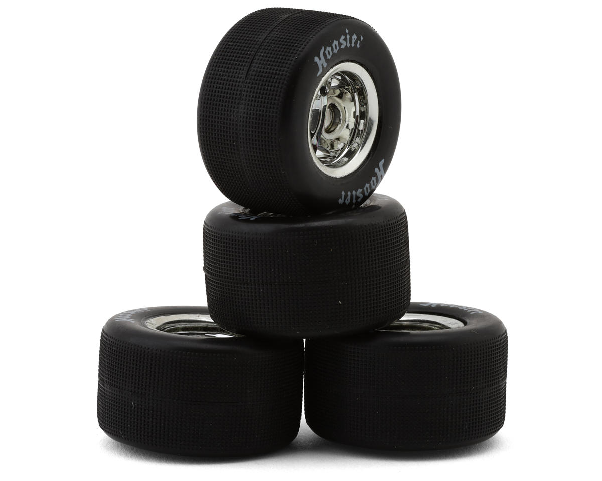 1RC Racing Pre-Mounted 1/18 Asphalt Modified Hoosier Tires (Chrome) (4) (F/R) – image 1
