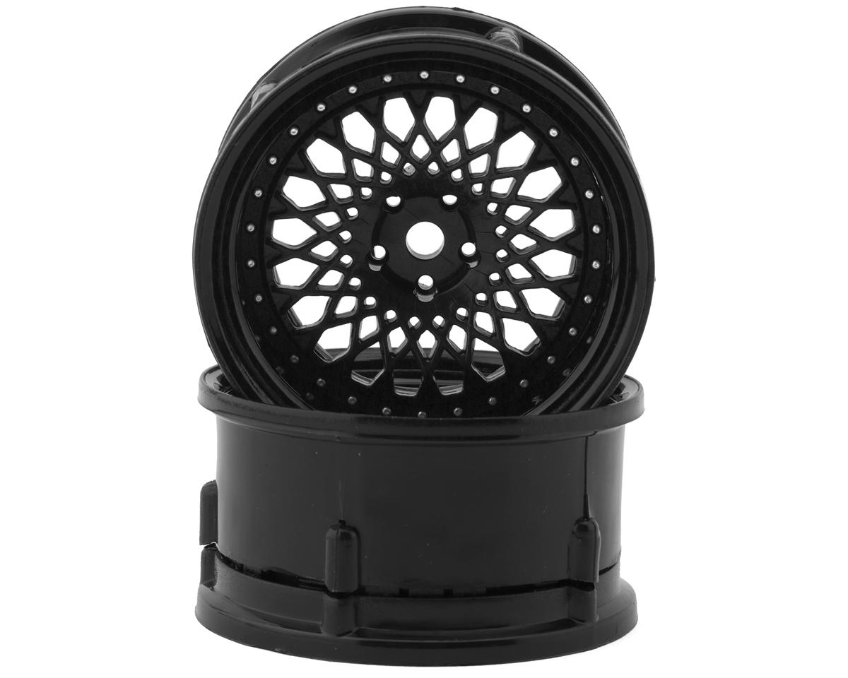 DS Racing Drift Element Mesh Drift Wheels (Triple Black w/Silver Rivets) (2) – image 1