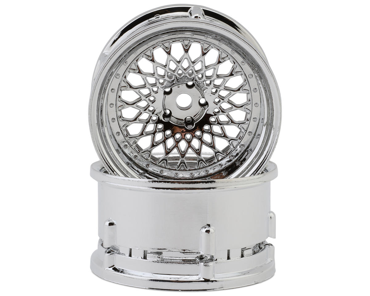 DS Racing Element Mesh 1/10 Drift Wheels (Tri Chrome) (2) – image 1