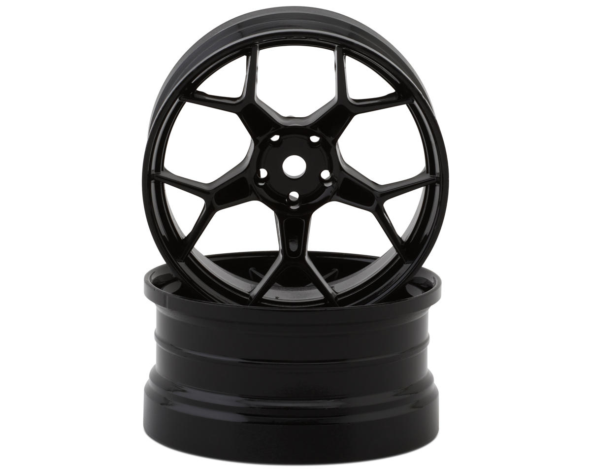 DS Racing Feathery Split Spoke Drift Rim (Black Hi Gloss) (2) (8mm Offset) – image 1
