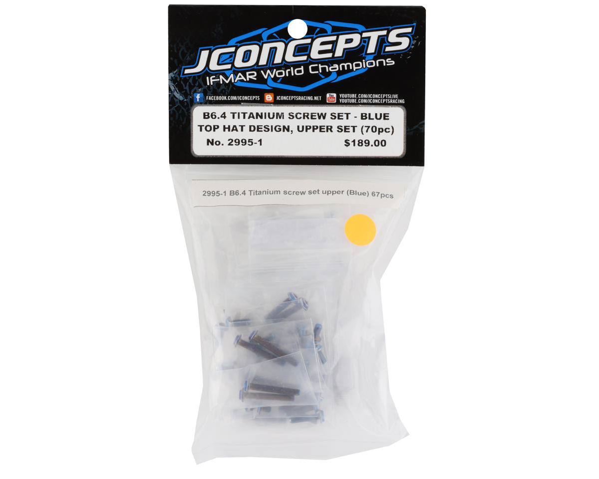 JConcepts Team Associated B6.4 Titanium Top Hat Upper Screws Set (70) (Blue) – image 1