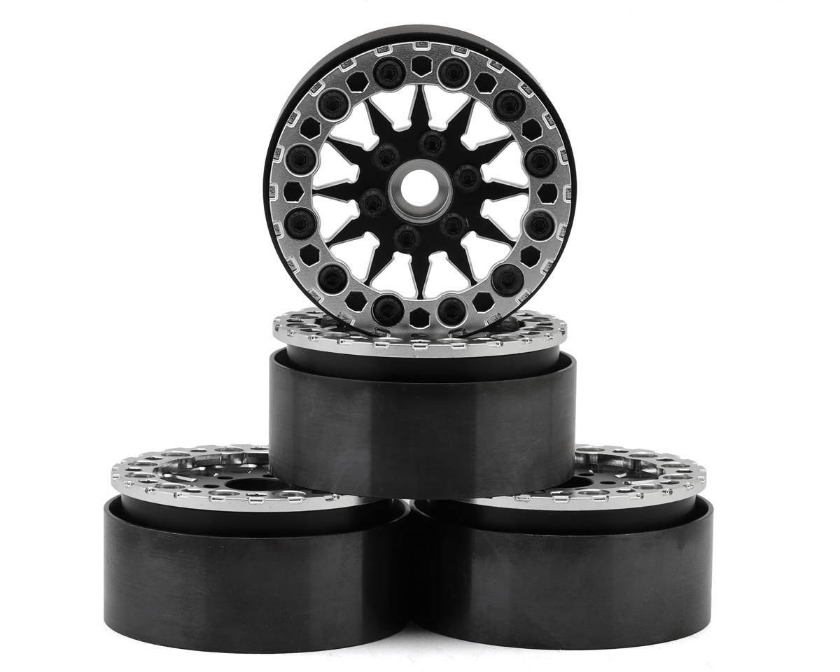 JConcepts Ultra 2.0" Bead-Loc Crawler Wheels (4) (Black/Silver) – image 1