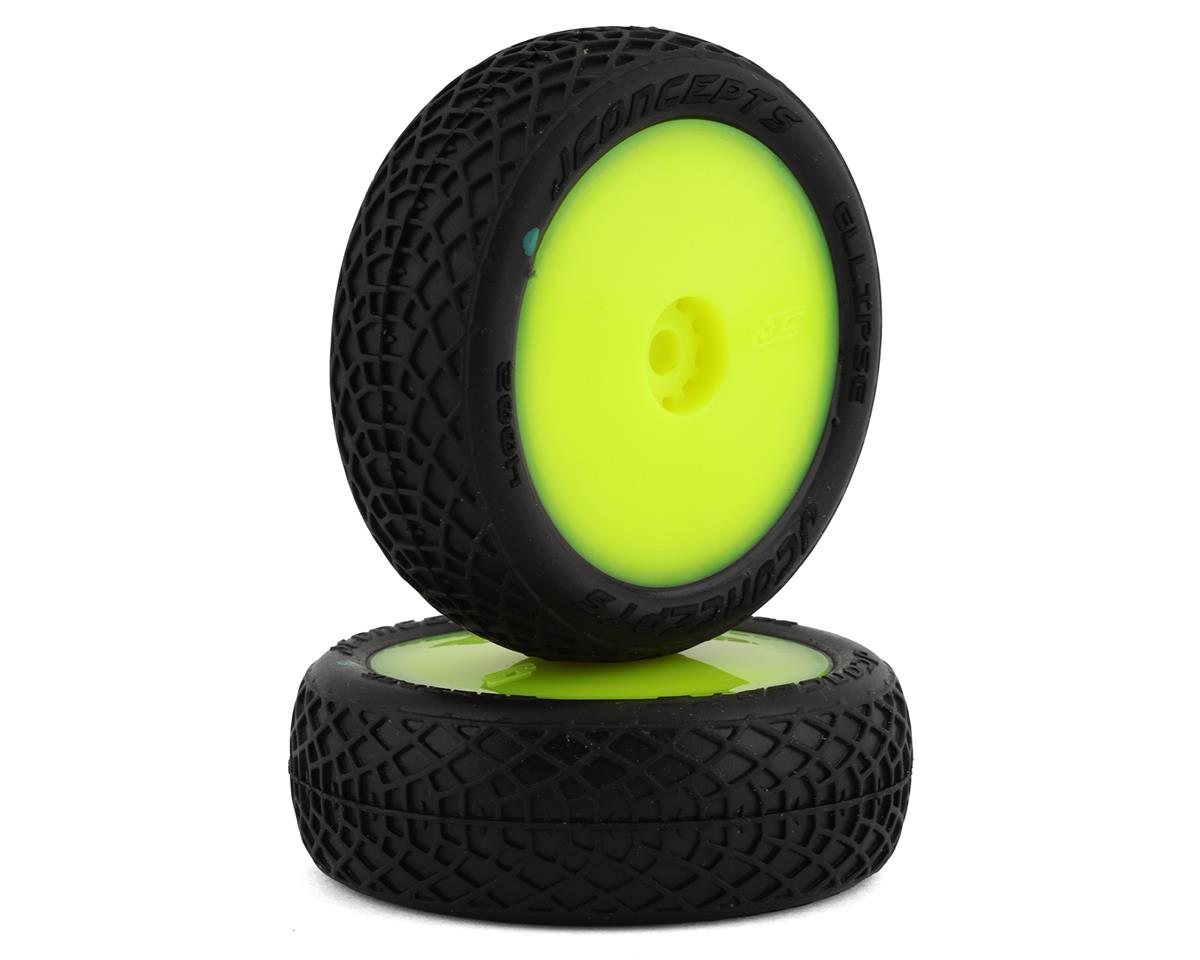 JConcepts Mini-B Ellipse Pre-Mounted Front Tires (Yellow) (2) (Green) – image 1