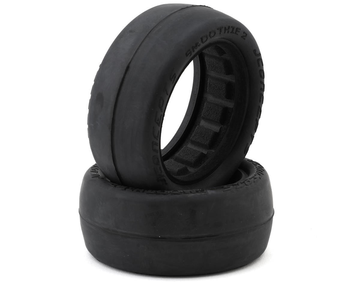 JConcepts Smoothie 2 2.2" 4WD Front Buggy Tires (2) (Blue) – image 1