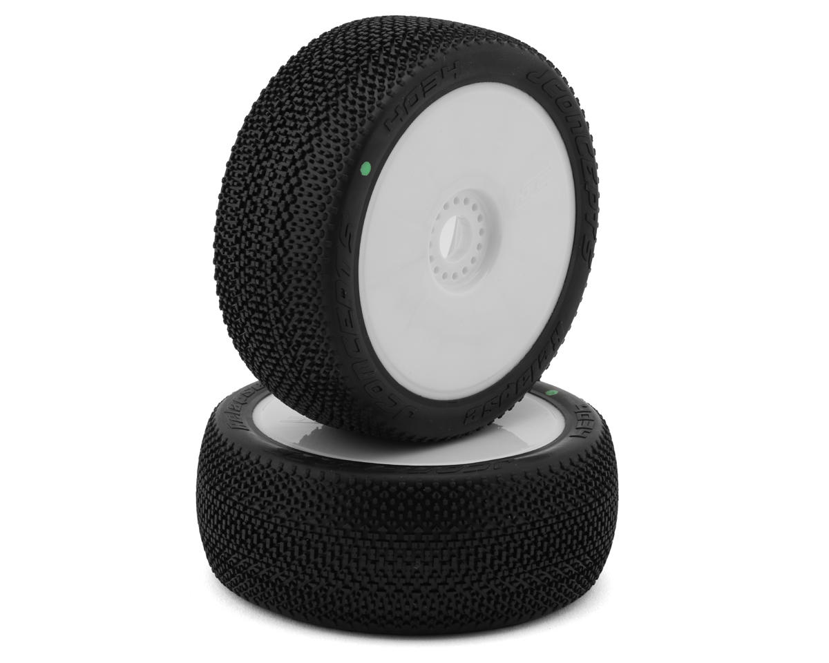JConcepts Relapse Pre-Mounted 1/8th Buggy Tires (White) (2) (Green) – image 1