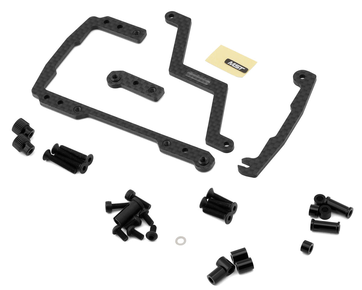 MST RMX/RRX RS Carbon Fiber Shorty Battery Holder Mount Set (Black) – image 1