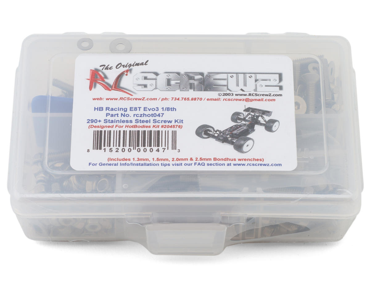 RC Screwz HB Racing E8T Evo3 1/8th Stainless Steel Screw Kit – image 1