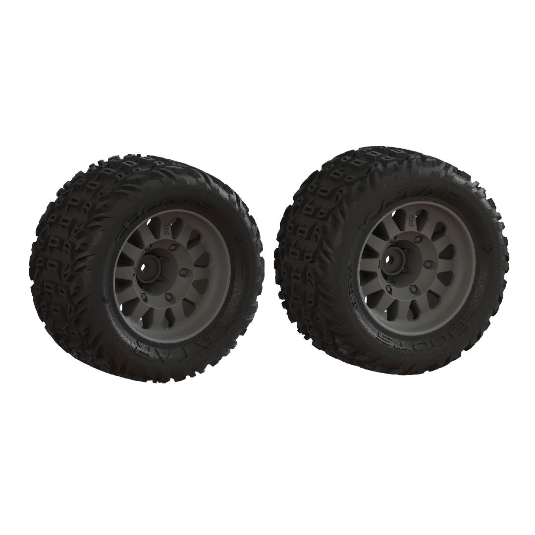 Arrma DBoots 'Katar' Tire on Black Wheels, OD 4.53" (2) – image 1