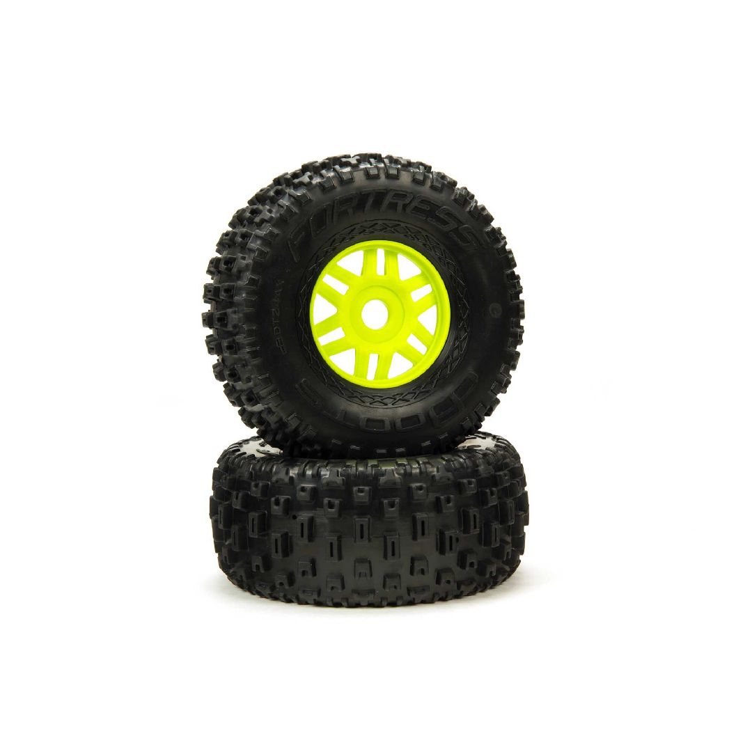 Arrma dBoots 'Fortress' Tire on Green Wheels, OD 5.47" (2) – image 1