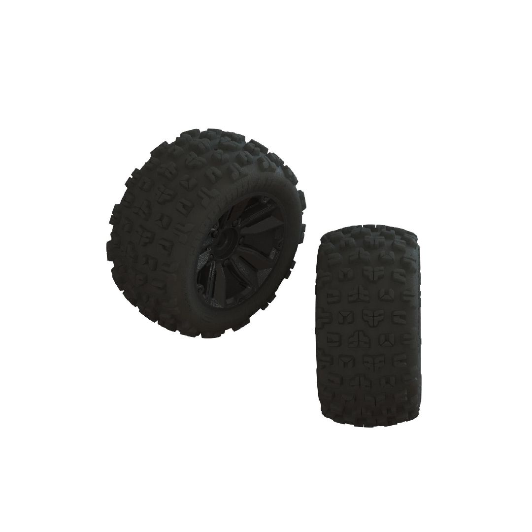 Arrma 'Copperhead2 LP' Tire, 17mm Hex, Black Whls, OD 6.14" (2) – image 1