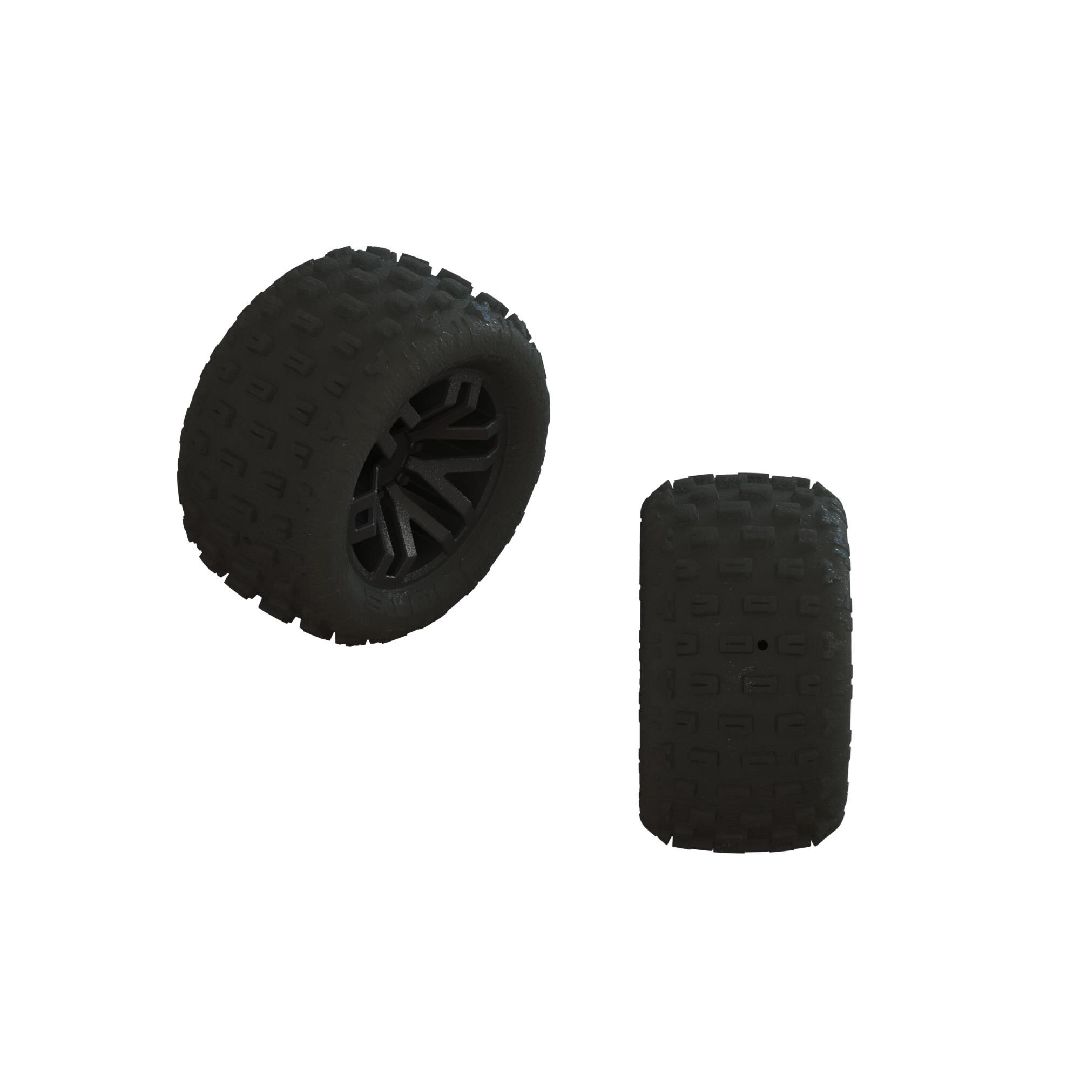 Arrma dBoots 'FORTRESS' Tire, 12mm Hex on Black Wheels (4) – image 1