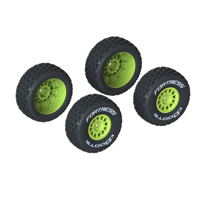 Arrma dBoots 'FORTRESS' Tire Set Glued (Yellow) (2 Pairs) – image 1