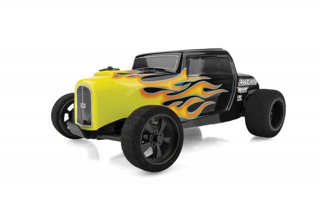 Team Associated 1/28 HR28 Hot Rod 2wd RTR - Yellow Flames – image 1