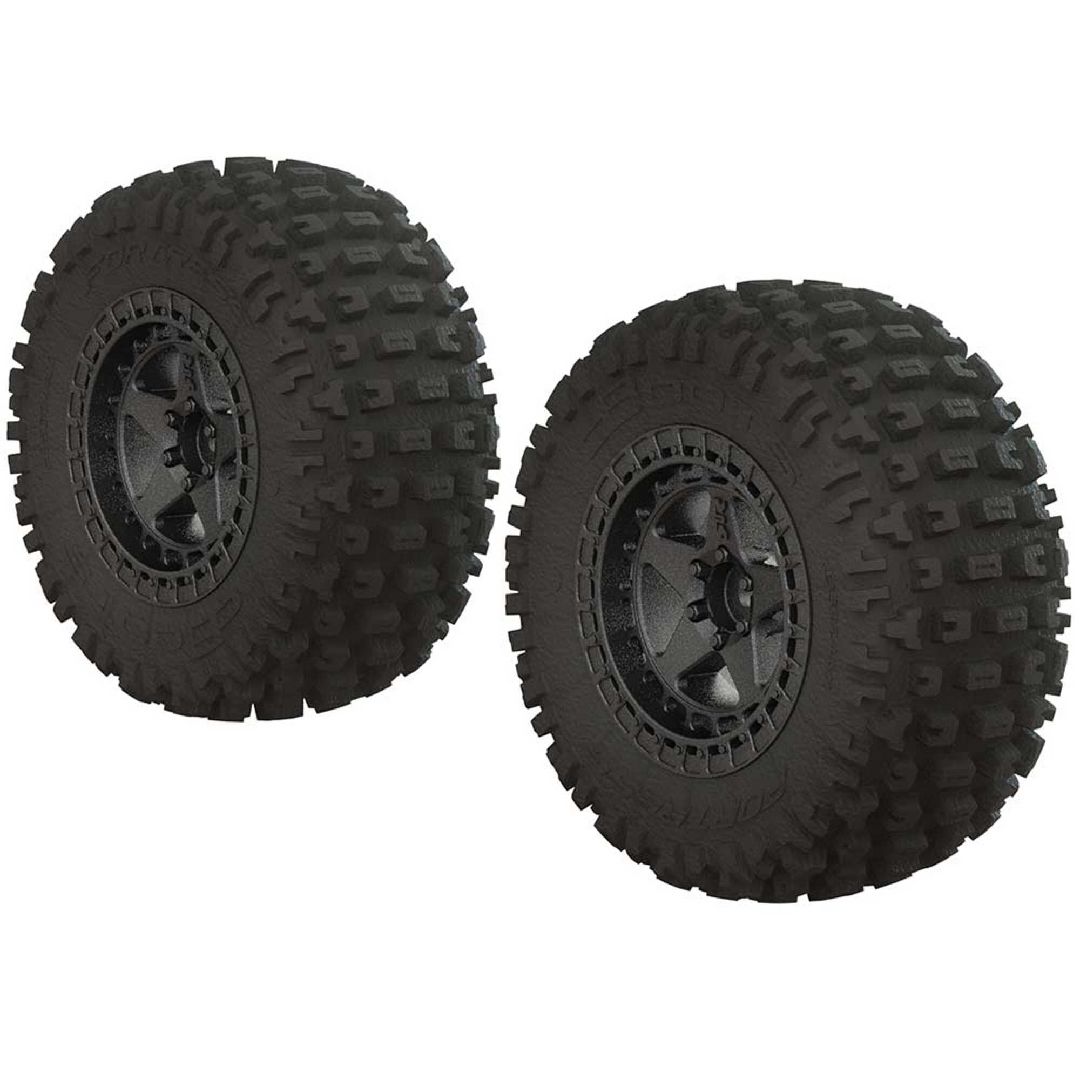 Arrma 'Fortress SC' 2.2/3.0 Tire on Black/Chrm Whl, OD 4.1"(2) – image 1
