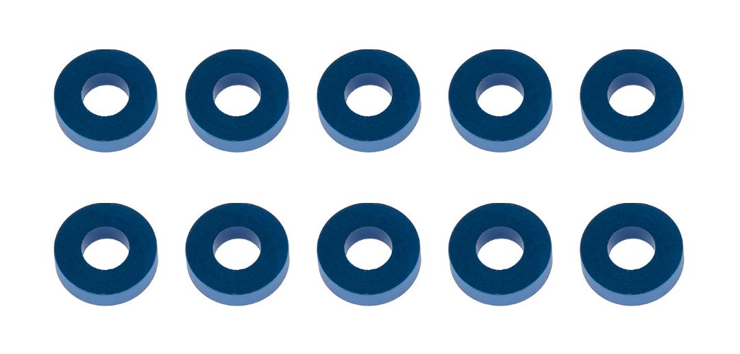 Team Associated Washers, 7.8x3.5x2.0mm, blue aluminum – image 1
