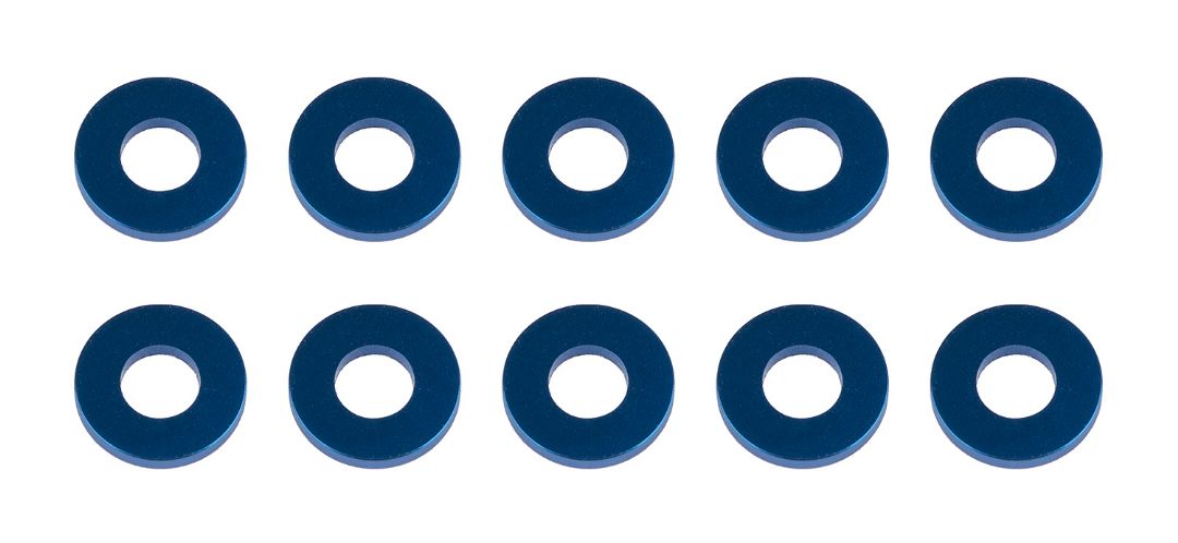 Team Associated Washers, 7.8x3.5x1.0mm, blue aluminum – image 1
