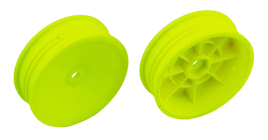 Team Associated 2WD Slim Front Wheels, 2.2", 12mm hex, Yellow – image 1