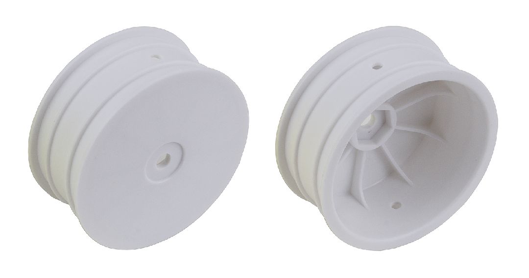 Team Associated 4WD Front Wheels, 2.2", 12mm hex, +1.5mm, White – image 1