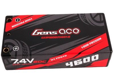 Gens Ace 4600mAh 2S2P 7.4V 60C HardCase LiPo Battery Shorty – image 1