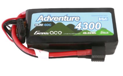 Gens Ace G-Tech 4300mAh 3S 11.4V 60C LiPo Deans & XT60 Adapter – image 1