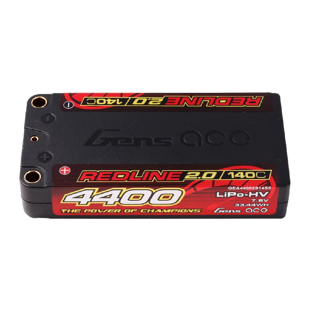 Gens Ace 4400mAh 2S 140C 7.6V HardCase HV Shorty Redline 2.0 – image 1