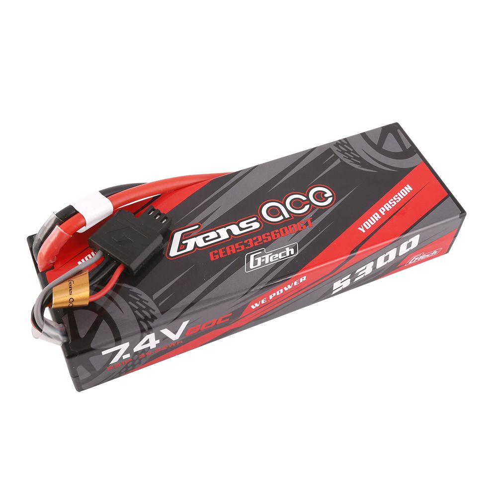Gens Ace G-Tech 5300mAh 2S1P 7.4V 60C HardCase LiPo w/Deans Plug – image 1