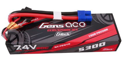 Gens Ace G-Tech 5300mAh 2S 7.4V 60C LiPo EC3 Plug – image 1