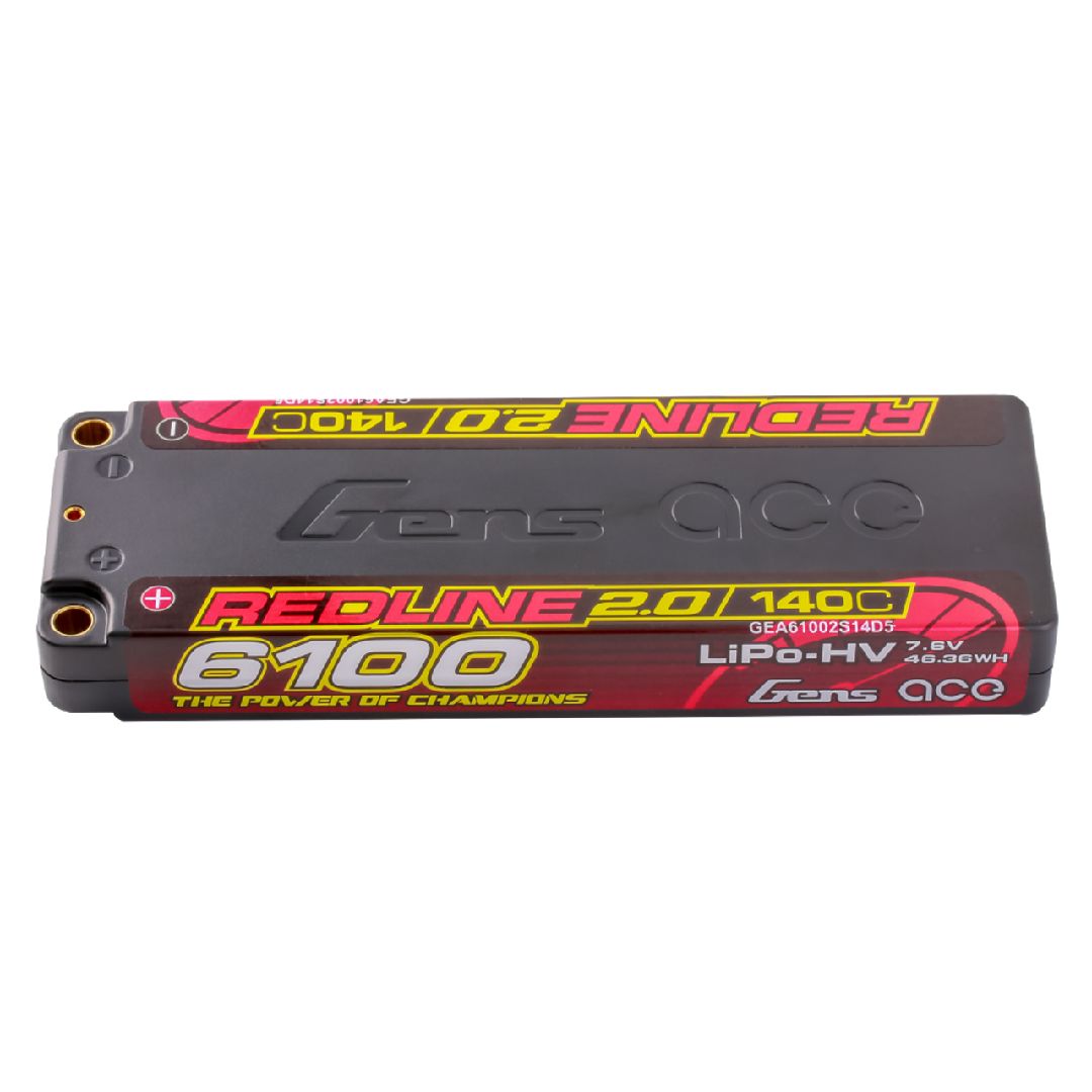 Gens Ace Redline 2.0 6100mAh 2S1P 7.6V 140C HV LiPo – image 1