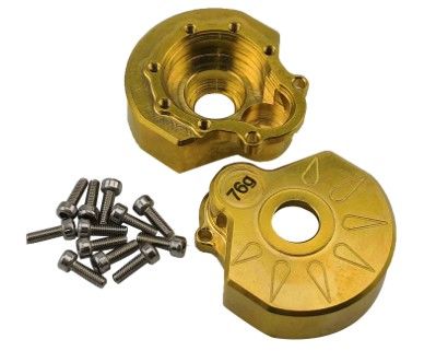 Hobby Details Traxxas TRX-4 Brass F/R Portal Covers Style B – image 1