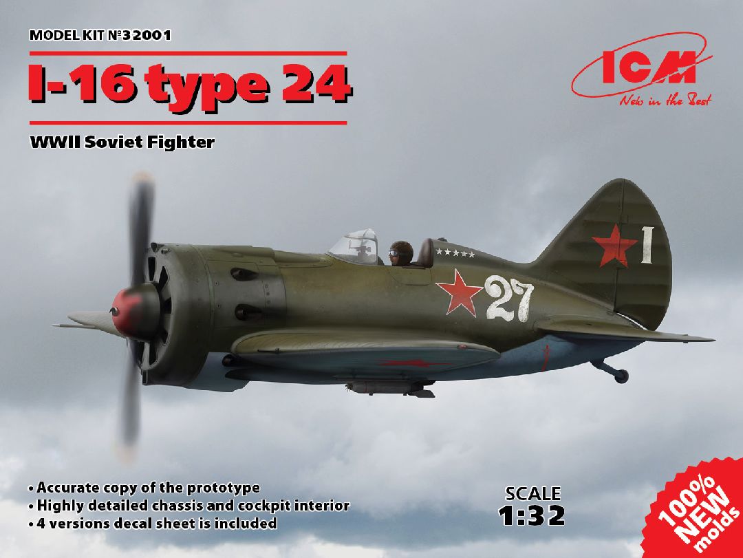 ICM 1/32 I-16 type 24, WWII Soviet Fighter – image 1