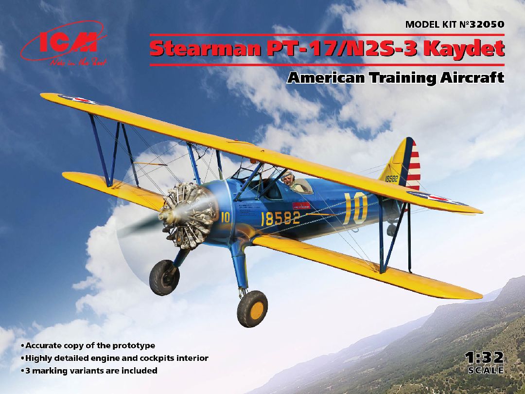 ICM 1/32 Stearman PT-17/N2S-3 Kaydet, Training Aircraft – image 1