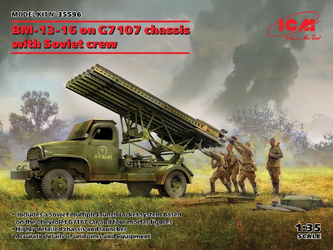 ICM 1/35 BM-13-16 on G7107 chassis with Soviet crew – image 1