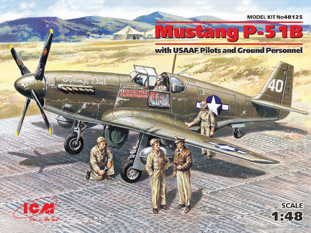 ICM 1/48 Mustang P-51B with USAAF Pilots and Ground Personnel – image 1