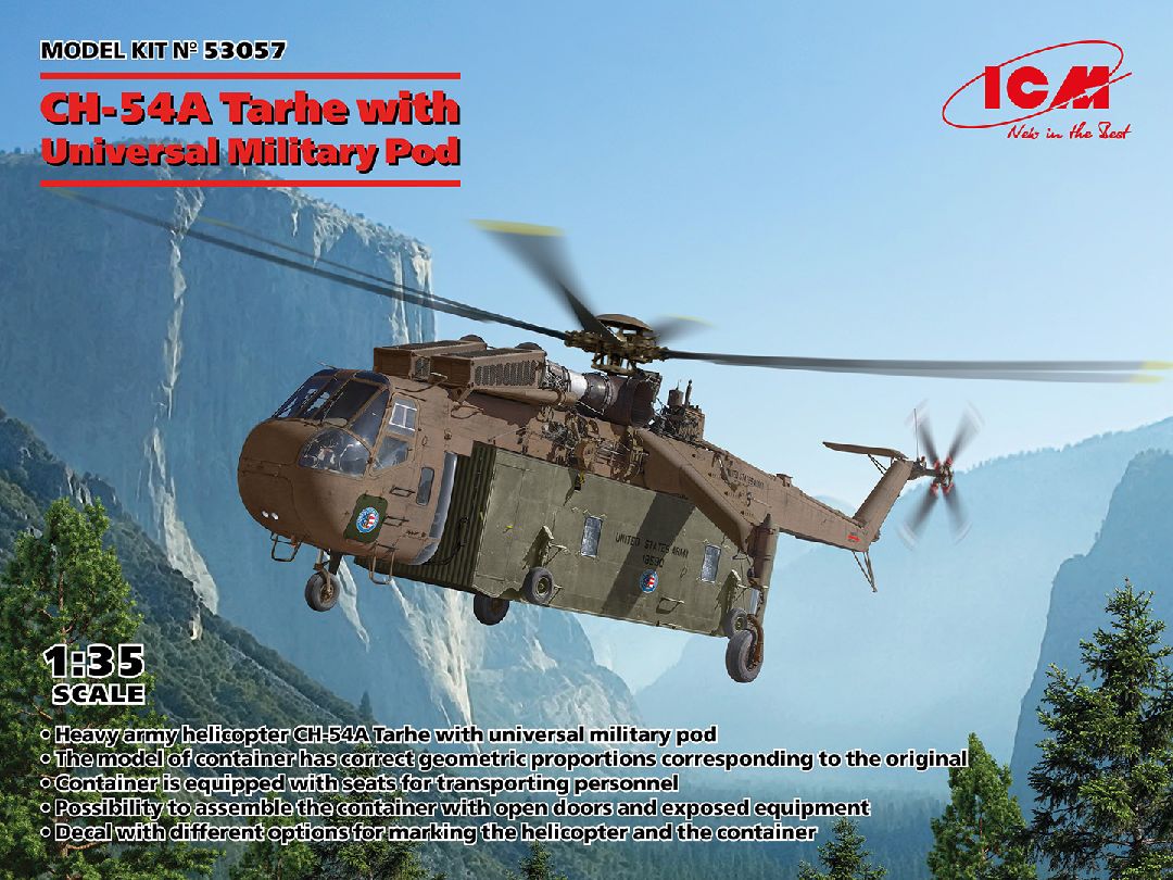 ICM 1/35 CH-54A Tarhe with Universal Military Pod – image 1