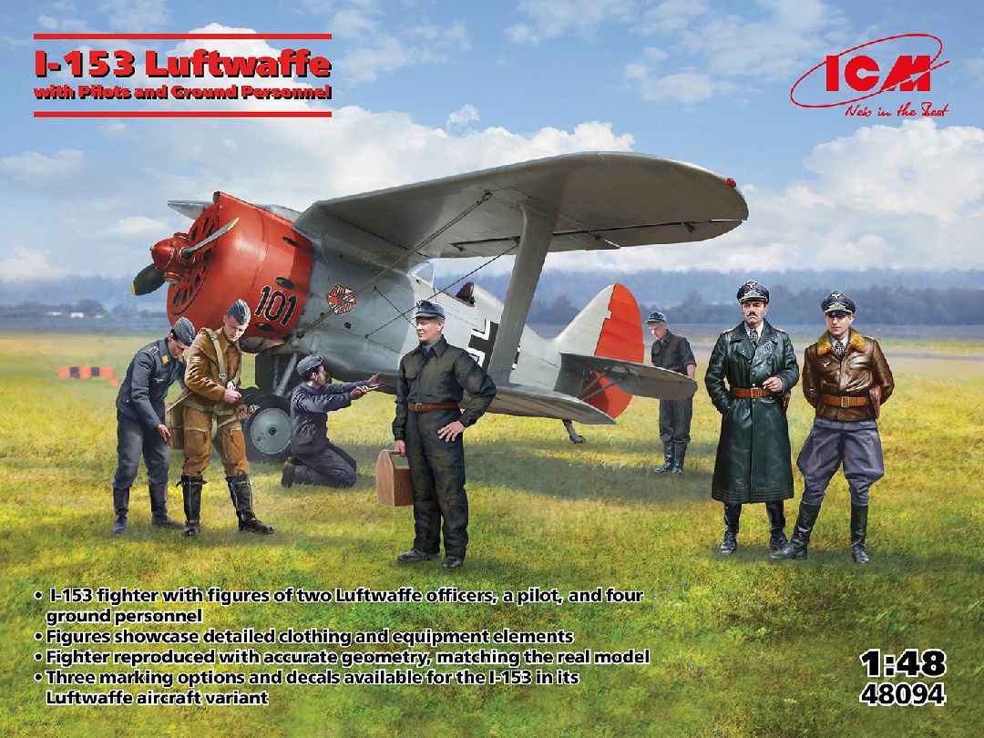 ICM 1/48 I-153 with Luftwaffe Pilots and Ground Personnel – image 1