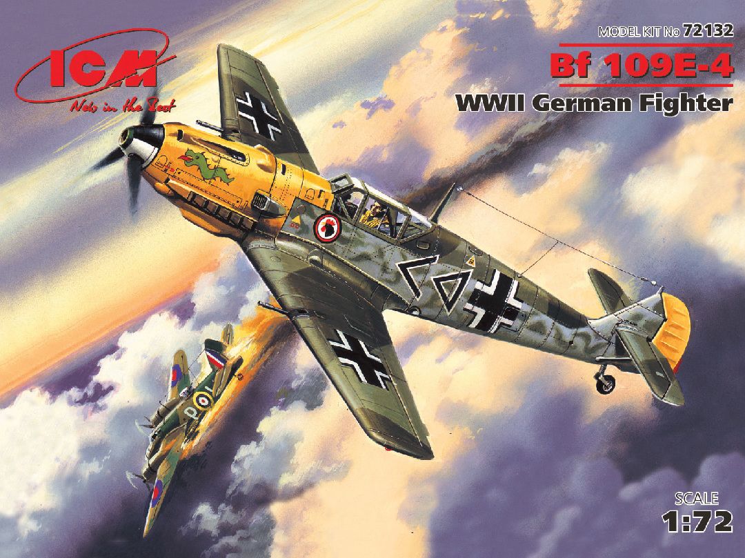 ICM 1/72 Messerschmitt Bf 109E-4, WWII German Fighter – image 1
