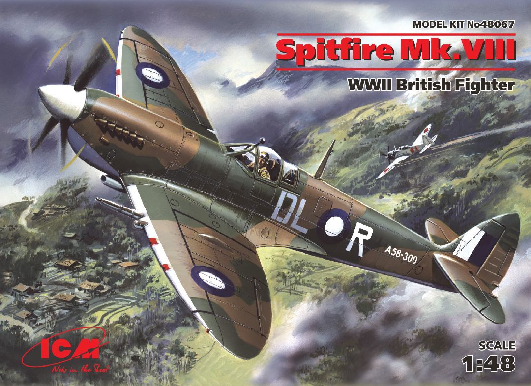 ICM 1/48 Spitfire Mk.VIII, WWII British Fighter – image 1