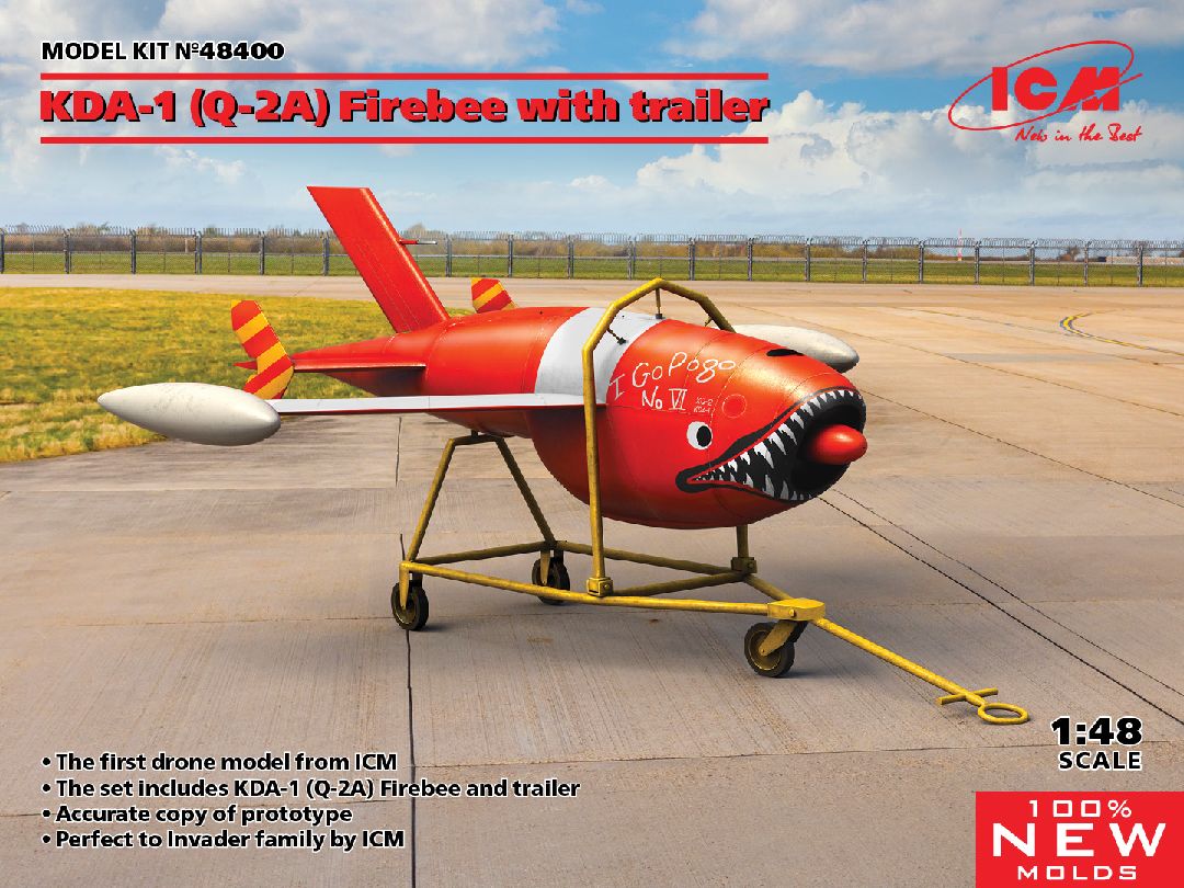 ICM 1/48 KDA-1 (Q-2A) Firebee with trailer (1 airplane/trailer) – image 1