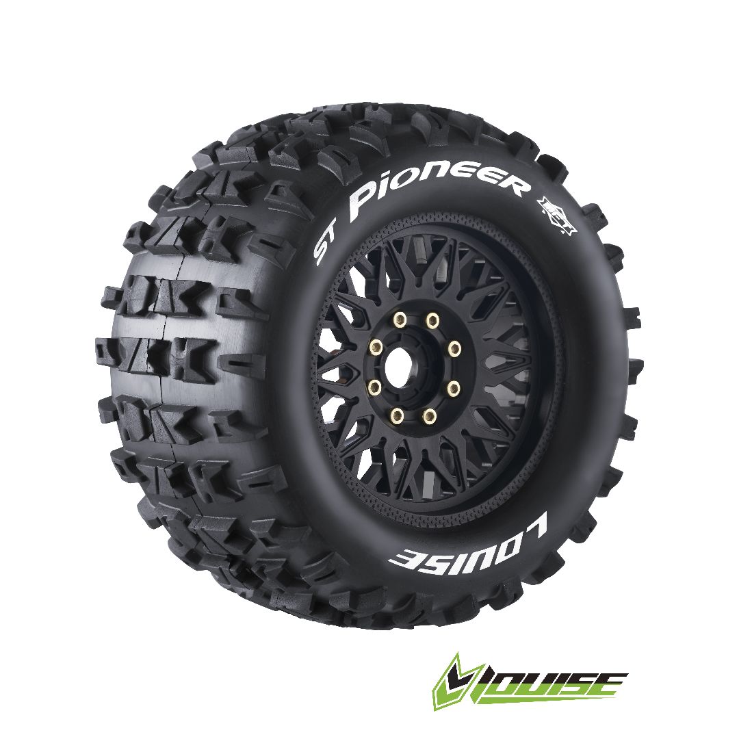 Louise R/C ST-Pioneer 3.8" Removable Hex Black Whls 6.4" OD(2) – image 1