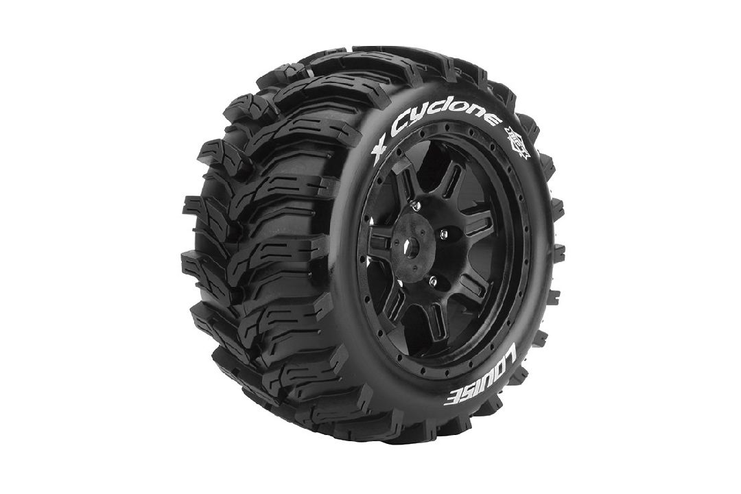 Louise R/C X-Cyclone 4.3" Black Wheels (For X-Maxx)(2) – image 1