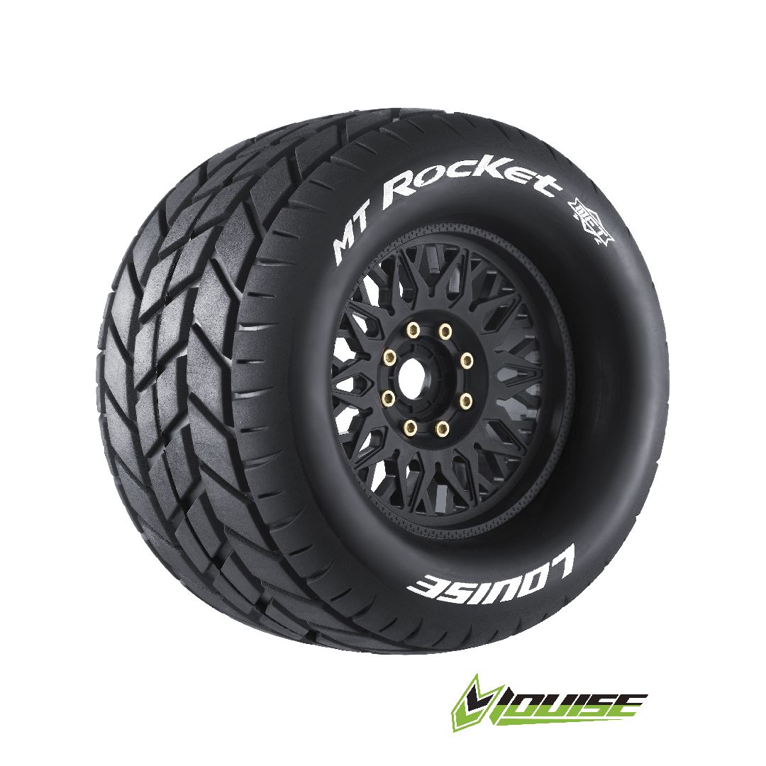 Louise R/C MT-Rocket 3.8" Removable Hex Black Whls 6.5" OD(2) – image 1