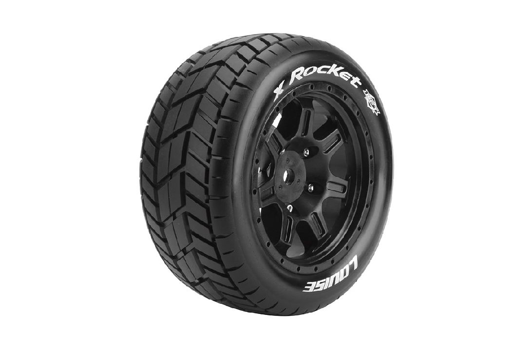 Louise R/C X-Rocket 4.3" Black Wheels (For X-Maxx)(2) – image 1