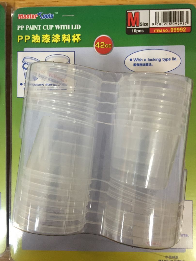 Master Tools PP Paint Cup with Lid - Medium - 42cc X 10pcs – image 1
