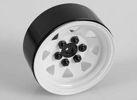 RC4WD 1.9" 6 Lug Wagon Steel Stamped Beadlock Wheels (White) (4) – image 1