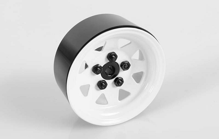 RC4WD 1.9" 5 Lug Wagon Steel Stamped Beadlock Wheels (White) (4) – image 1