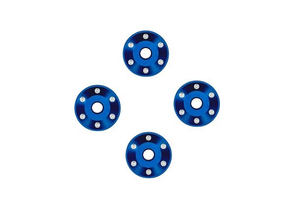 Traxxas Wheel washers, machined aluminum, blue (4) – image 1