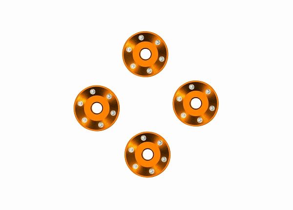 Traxxas Wheel washers, machined aluminum, orange (4) – image 1