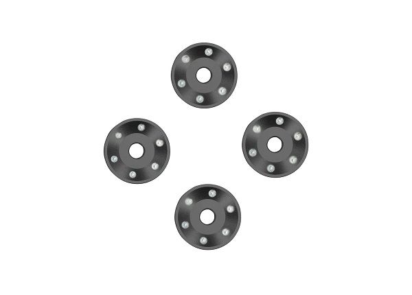 Traxxas Wheel washers, machined aluminum, gray (4) – image 1