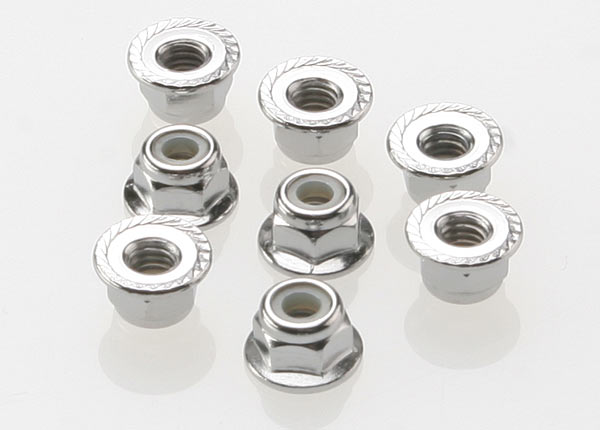 Traxxas 4mm Steel Flanged Serrated Nylon Locknut (8) – image 1