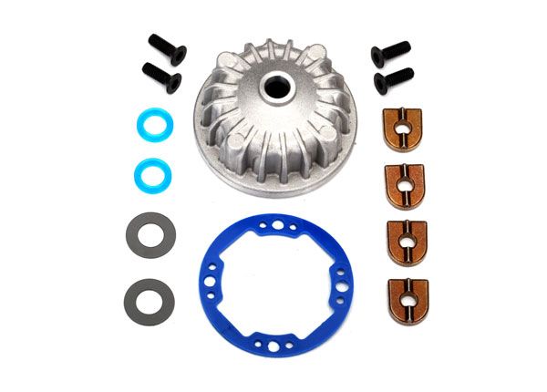 Traxxas Housing, center differential (aluminum)/ x-ring gaskets – image 1